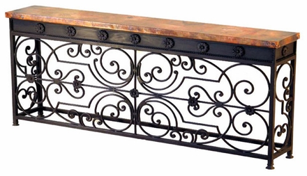Gate Console Table Base w Copper Top