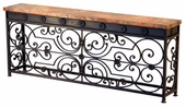 Gate Console Table Base w Copper Top