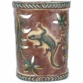 Gecko Lizard Southwest Painted Clay Wall Sconce