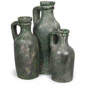 Giant Aged Clay Bottles - Set of 3