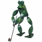 Golfing Frog Metal Garden Art Sculpture