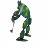 Golfing Frog Metal Garden Art Sculpture
