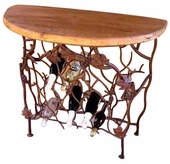 Grape Leaf Wine Console with Wood Top