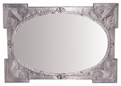 Grayed Tin Oval Mirror