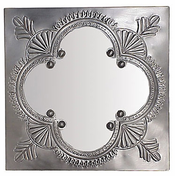 Grayed Tin Window Mirror