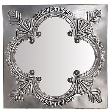 Grayed Tin Window Mirror