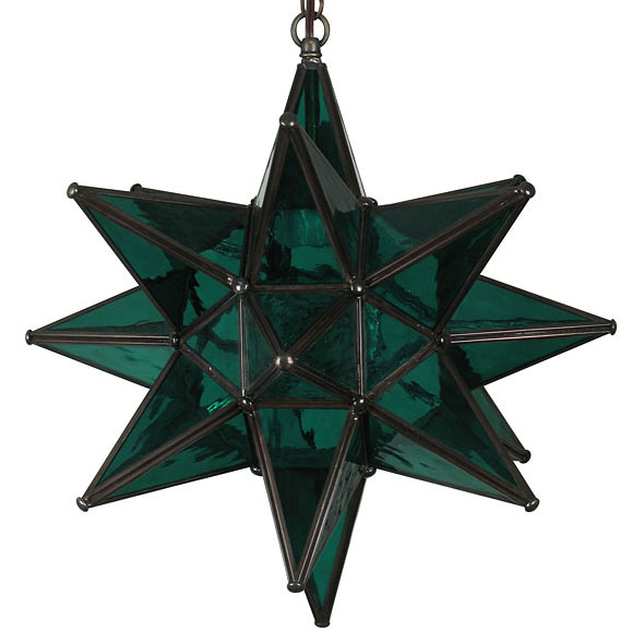 Green Colored Glass Star Light