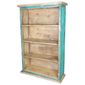 Green Painted Wood Rustic Bookcase
