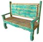 Green Painted Wood Yugo Bench