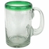 Green Rimmed Mexican Beer Mugs - Set of 4
