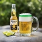 Green Rimmed Mexican Beer Mugs - Set of 4