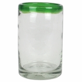 Green Rimmed Mexican Highball Glasses - Set of 4