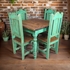 Green Rustic Painted Wood Dining Set - 5 Piece
