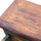 Green Rustic Painted Wood Nightstand with Mesquite Top