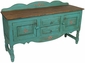 Green Santa Fe Style Buffet with Back Splash