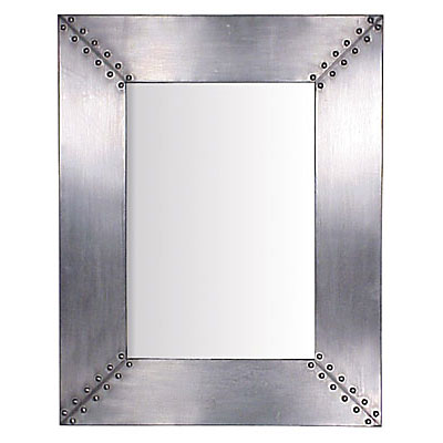 Grey Tin Rivet Mirror