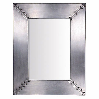 Grey Tin Rivet Mirror