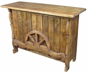 Half Wagon Wheel Rustic Wood Bar
