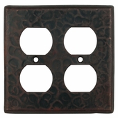 Rustic Hammered Copper Double Outlet Cover