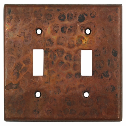Hammered Copper Switchplate - Double Toggle