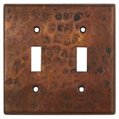 Hammered Copper Switchplate - Double Toggle