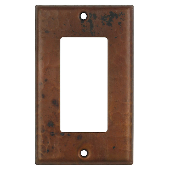 Hammered Copper Switchplates - Single Rocker