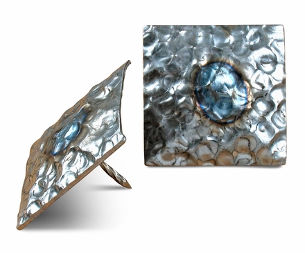 Hammered Natural Iron Square Nail Heads - 2