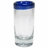 Hand Blown Blue Rimmed Shot Glasses - Set of 4