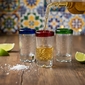 Hand Blown Blue Rimmed Shot Glasses - Set of 4