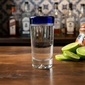 Hand Blown Blue Rimmed Shot Glasses - Set of 4