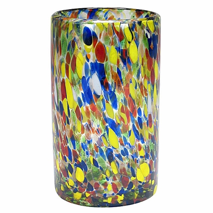 Hand Blown Confetti High Ball Glasses - Set of 4