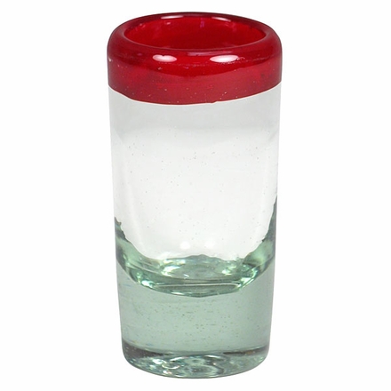 Hand Blown Red Rimmed Shot Glass - Set of 4