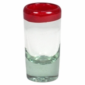 Hand Blown Red Rimmed Shot Glass - Set of 4