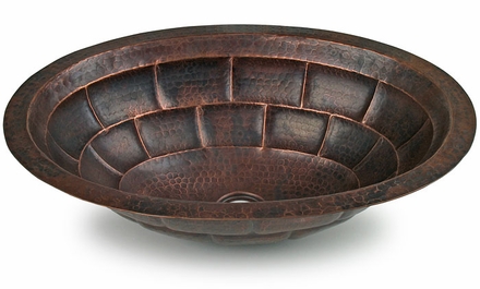Hand Hammered Copper Sink - Turtle Design