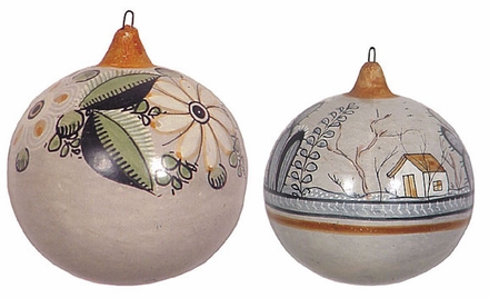 Hand Painted Clay Ball Ornaments
