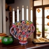 Hand Painted Clay Mariachi Candelabra Mexican Folk Art