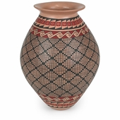 Hand Painted Mata Ortiz Vase with Intricate Native Pattern