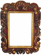 Hand Painted Folk Art Wooden and Tin Frames