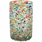 Handblown Mexican Water Glass Pebbled Confetti - Set of 4