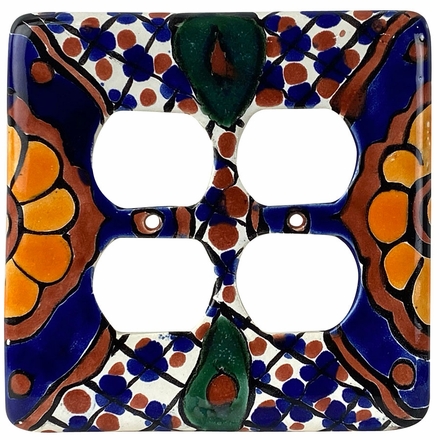 Handpainted Talavera Double Outlet Cover