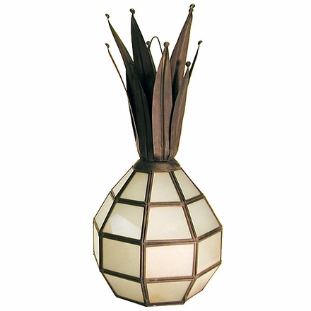 Hanging Aged Tin Frosted Glass Pineapple Light