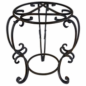 Heavy Wrought Iron Plant Stand - Medium - 20.75" H x 18" Dia.