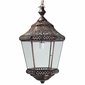 Hexagonal Punched Tin and Glass Hanging Lantern