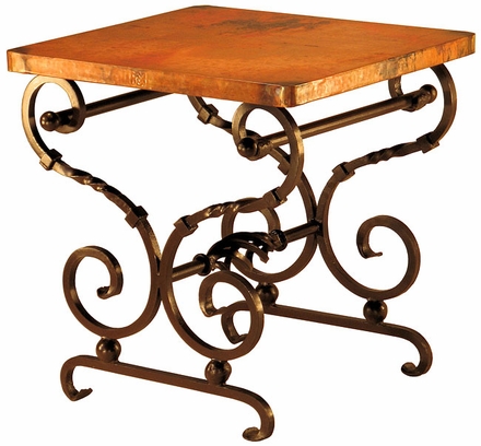 Holliman Iron Base End Table with Copper Top
