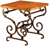 Holliman Iron Base End Table with Copper Top