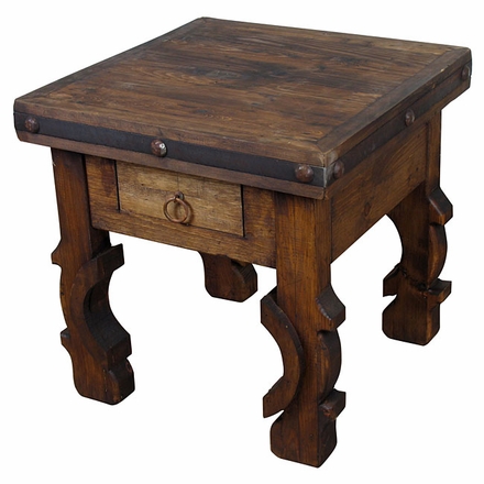 Iron Banded Ox Yoke End Table - Minimum Order 2