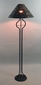 Iron Harp Floor Lamp with Punched Tin Marbled Shade