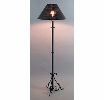 Iron Italian Floor Lamp with Tin Shade