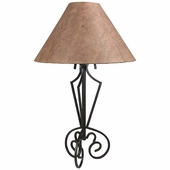 Iron Tri Base Table Lamp with Brown Bark Paper Shade