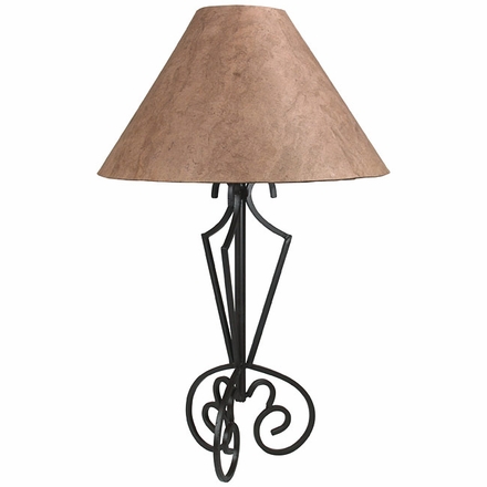 Iron Tri Base Table Lamp with Brown Bark Paper Shade